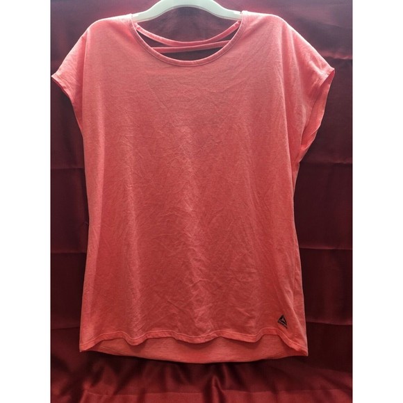 Reebok Pink T Shirt Open Racerback Size Medium Athletic Performance Top Womens - Picture 1 of 5